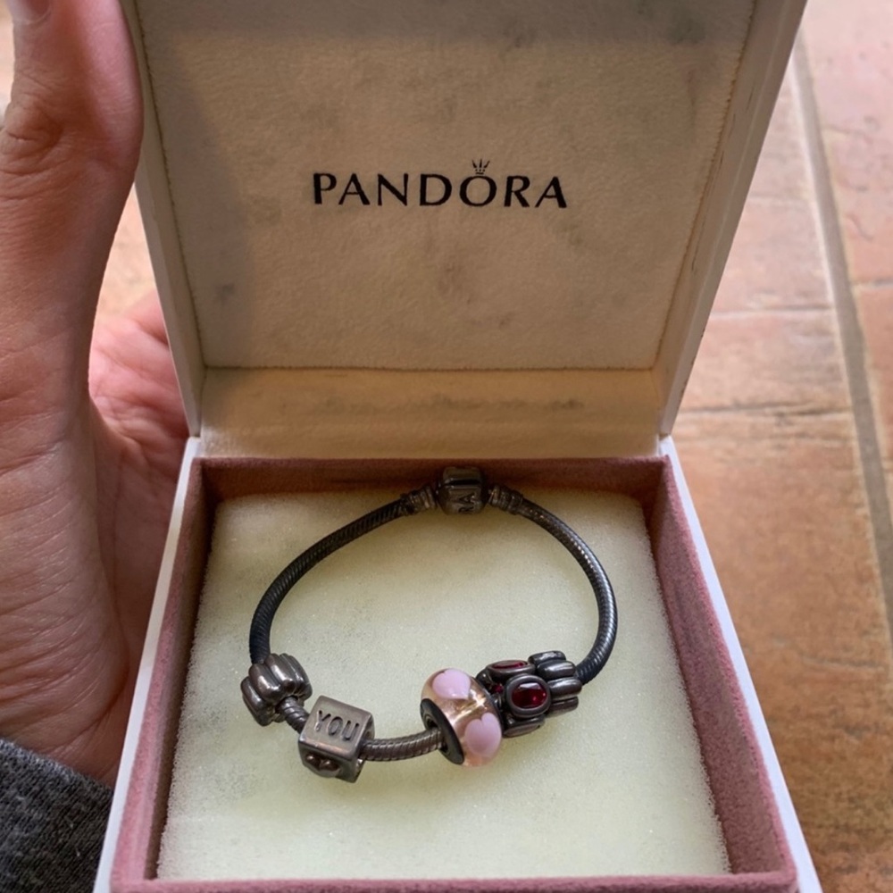 Authentic Pandora Bracelet +Pandora spacers/charms